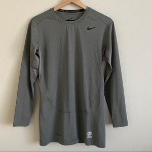 Nike Pro Gray Combat Compression Long Sleeve Top